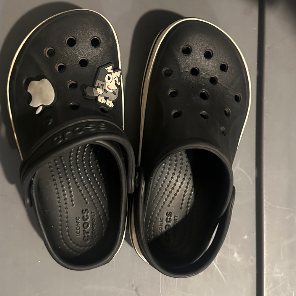 CROCS Classic Black Clogs with Charms